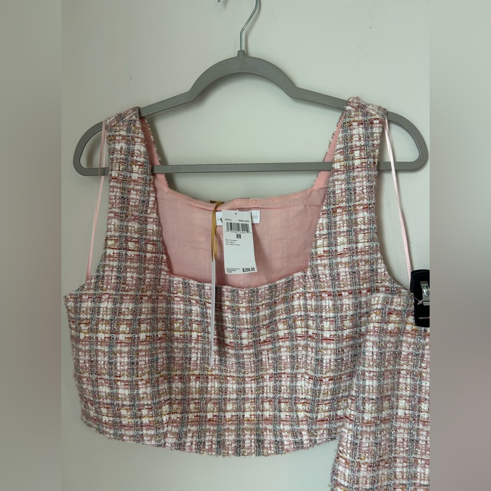 Pink Tweed Crop top and Mini Skirt two piece Set - Picture 7 of 9